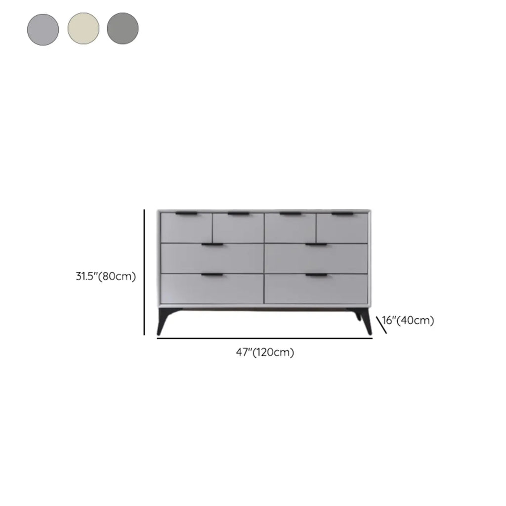 Console-commode grise industrielle avec double rangement