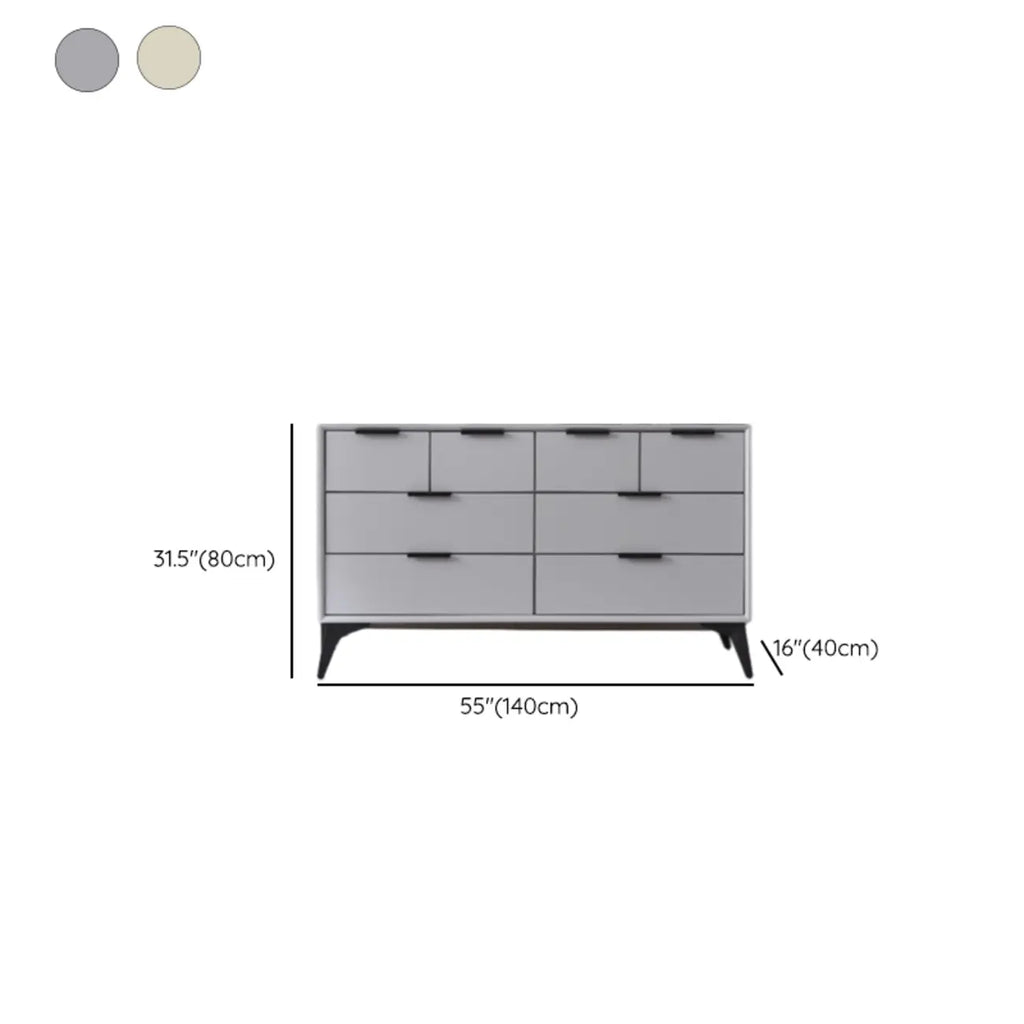 Console-commode grise industrielle avec double rangement