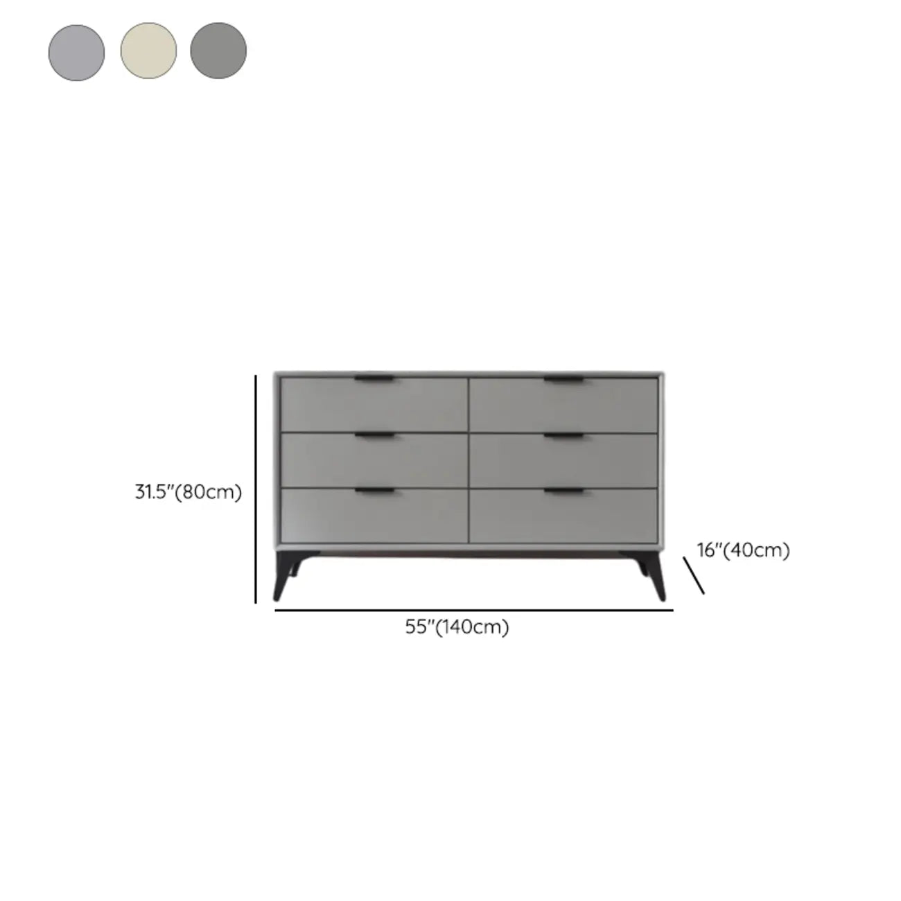Console-commode grise industrielle avec double rangement