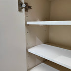 Élégant meuble à chaussures d'entrée en bois blanc avec 4 tiroirs