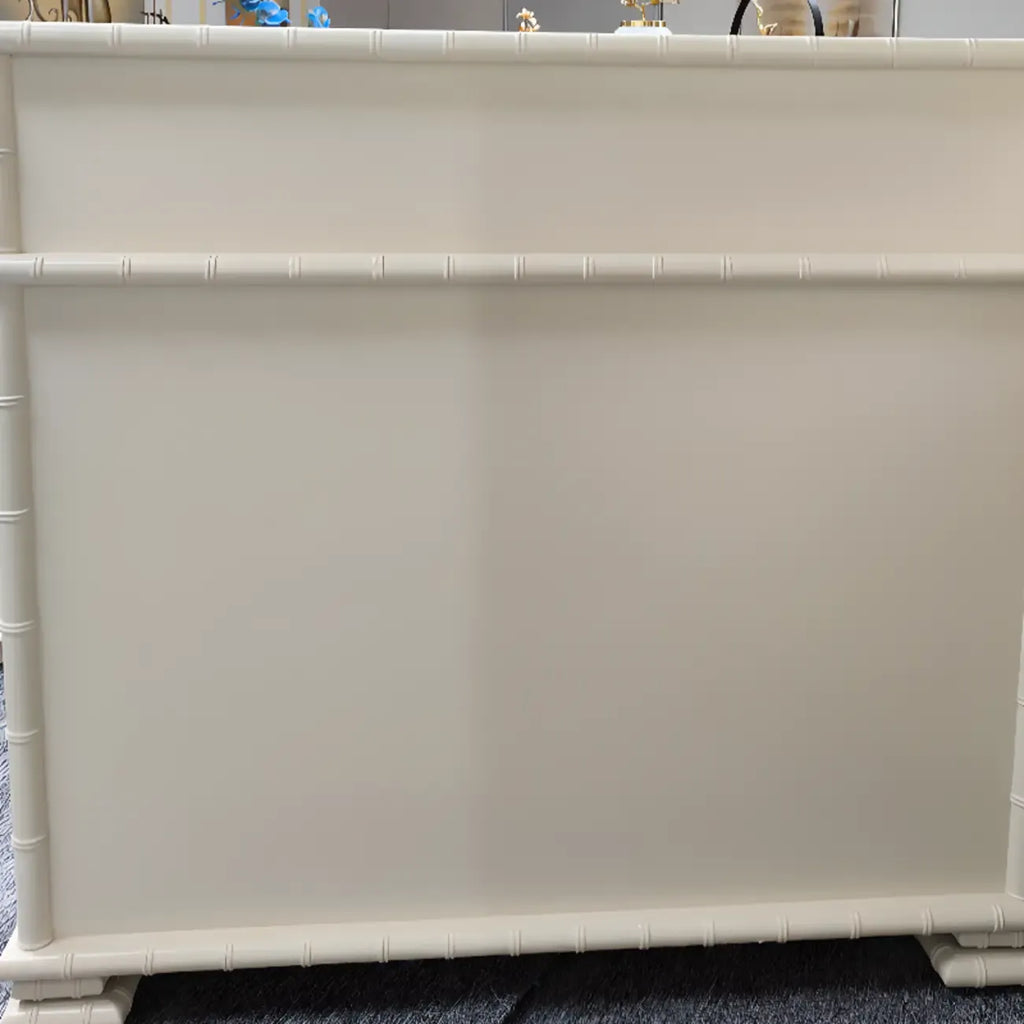 Élégant meuble à chaussures d'entrée en bois blanc avec 4 tiroirs
