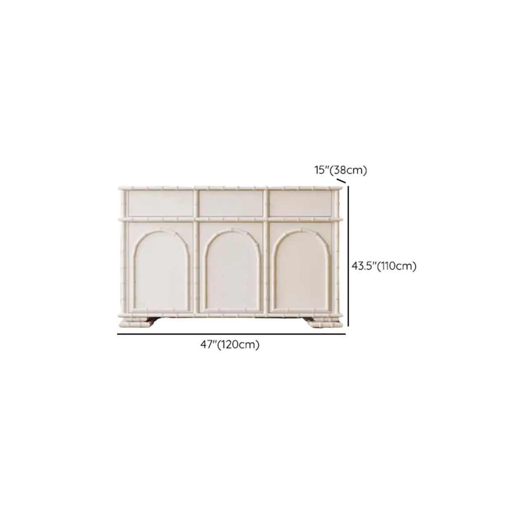 Élégant meuble à chaussures d'entrée en bois blanc avec 4 tiroirs