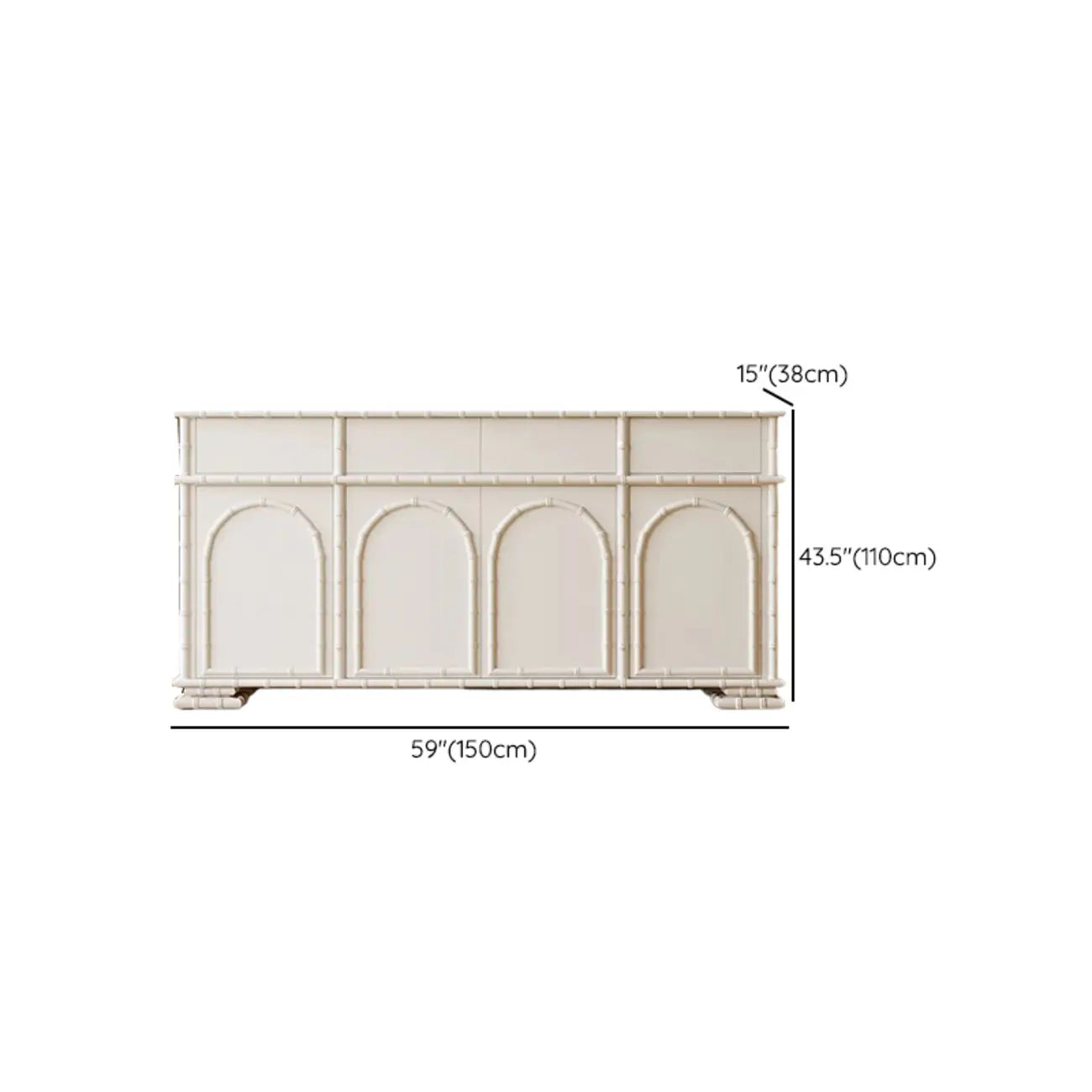 Élégant meuble à chaussures d'entrée en bois blanc avec 4 tiroirs