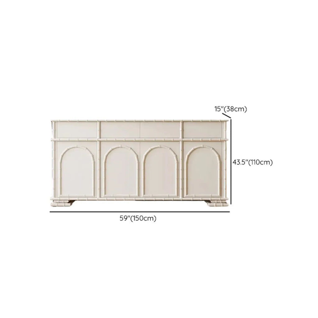 Élégant meuble à chaussures d'entrée en bois blanc avec 4 tiroirs
