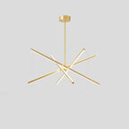 Lustre linéaire LED moderne de style Sputnik pour salon
