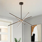 Lustre linéaire LED moderne de style Sputnik pour salon