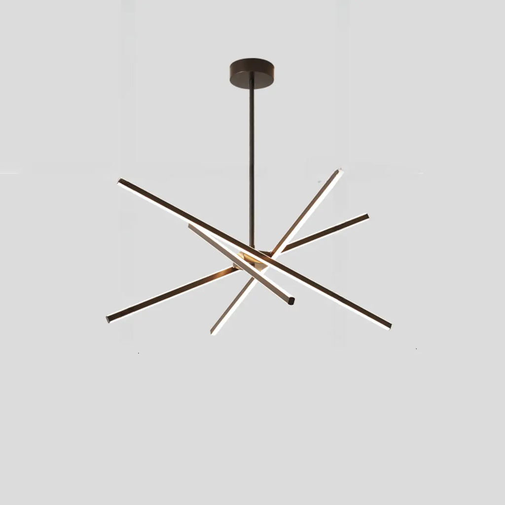 Lustre linéaire LED moderne de style Sputnik pour salon
