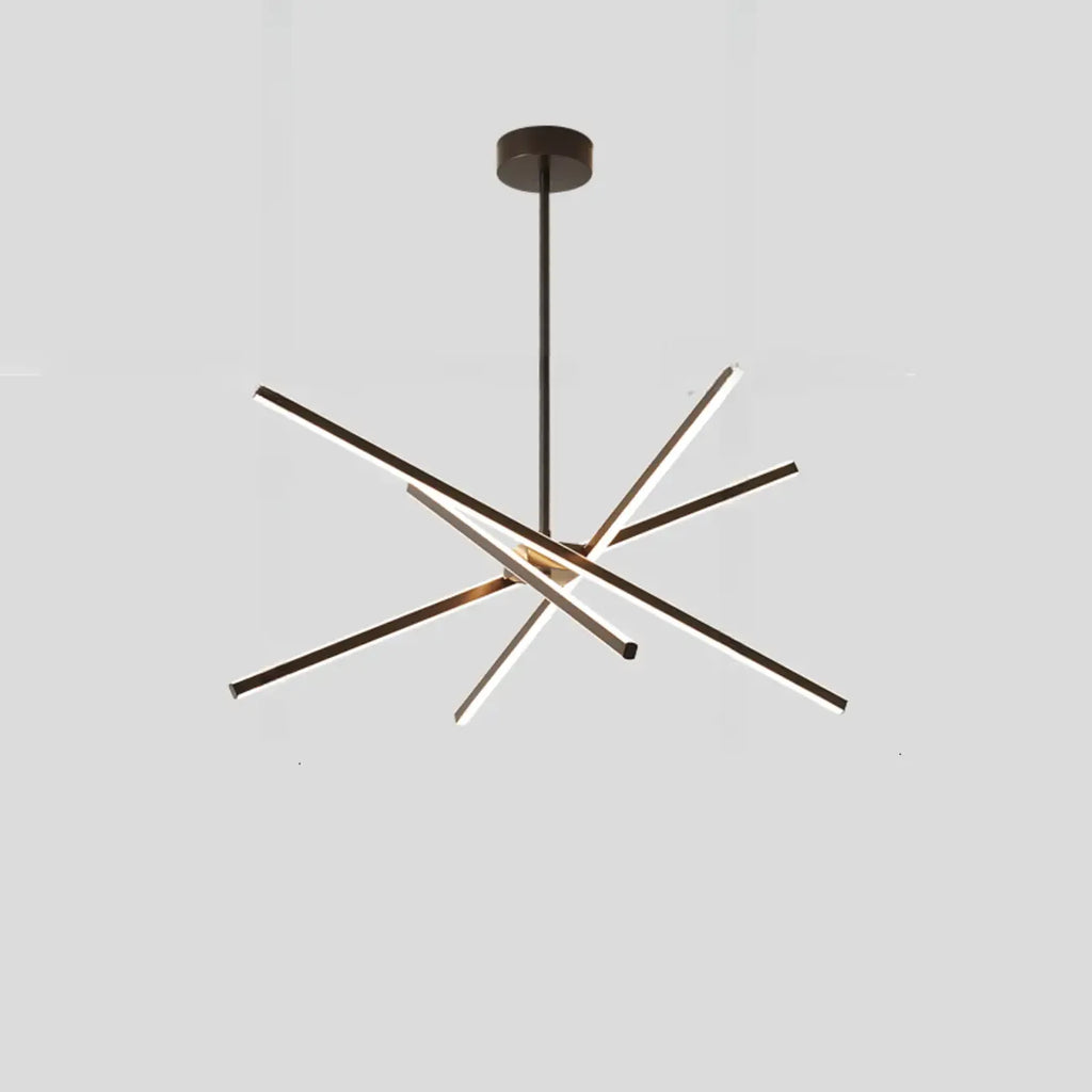 Lustre linéaire LED moderne de style Sputnik pour salon