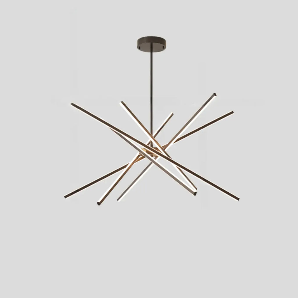 Lustre linéaire LED moderne de style Sputnik pour salon