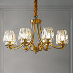 Lustre vintage en cristal à 6 lumières LED avec hauteur réglable