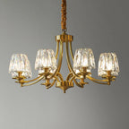 Lustre vintage en cristal à 6 lumières LED avec hauteur réglable