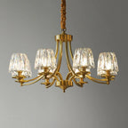 Lustre vintage en cristal à 6 lumières LED avec hauteur réglable