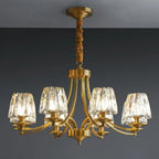 Lustre vintage en cristal à 6 lumières LED avec hauteur réglable
