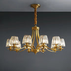 Lustre vintage en cristal à 6 lumières LED avec hauteur réglable