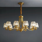 Lustre vintage en cristal à 6 lumières LED avec hauteur réglable