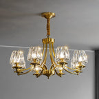 Lustre vintage en cristal à 6 lumières LED avec hauteur réglable