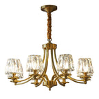 Lustre vintage en cristal à 6 lumières LED avec hauteur réglable