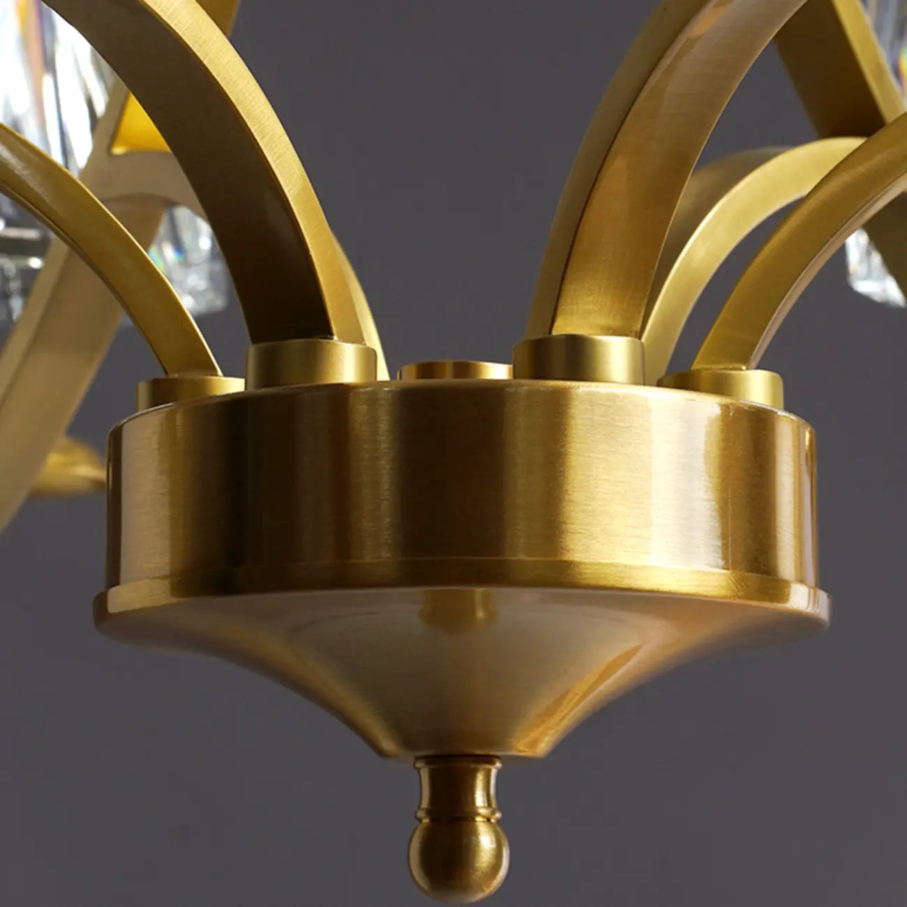 Lustre vintage en cristal à 6 lumières LED avec hauteur réglable