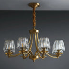 Lustre vintage en cristal à 6 lumières LED avec hauteur réglable
