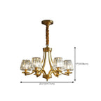 Lustre vintage en cristal à 6 lumières LED avec hauteur réglable