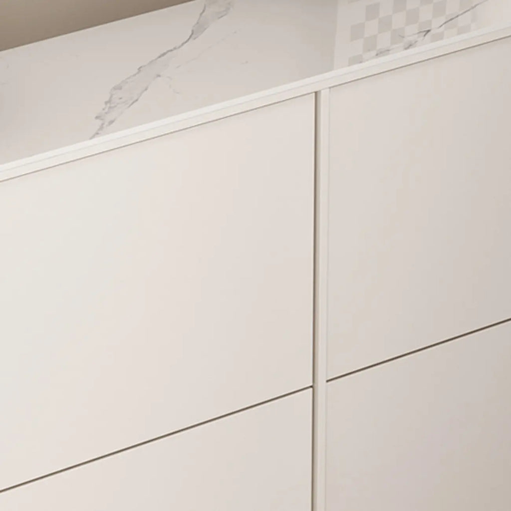 Meuble à chaussures d'entrée moderne en bois blanc avec façade rabattable