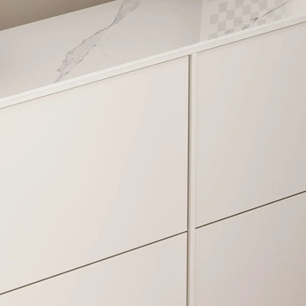 Meuble à chaussures d'entrée moderne en bois blanc avec façade rabattable
