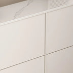Meuble à chaussures d'entrée moderne en bois blanc avec façade rabattable