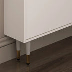 Meuble à chaussures d'entrée moderne en bois blanc avec façade rabattable