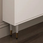 Meuble à chaussures d'entrée moderne en bois blanc avec façade rabattable