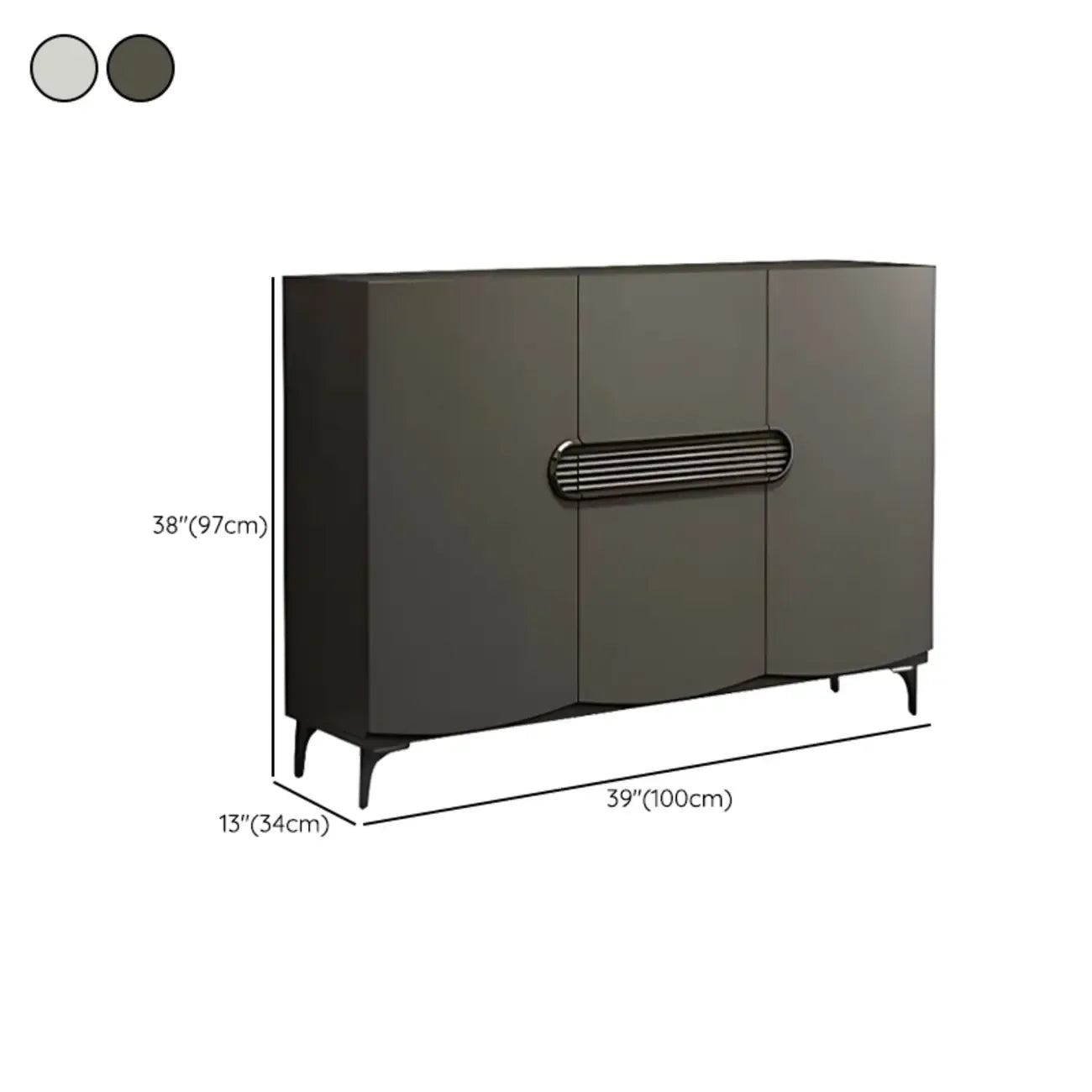Armoire à chaussures en bois gris foncé pour couloir