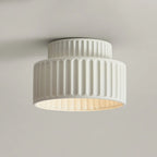 Plafonnier semi-encastré cylindrique moderne avec abat-jour en plastique