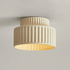 Plafonnier semi-encastré cylindrique moderne avec abat-jour en plastique