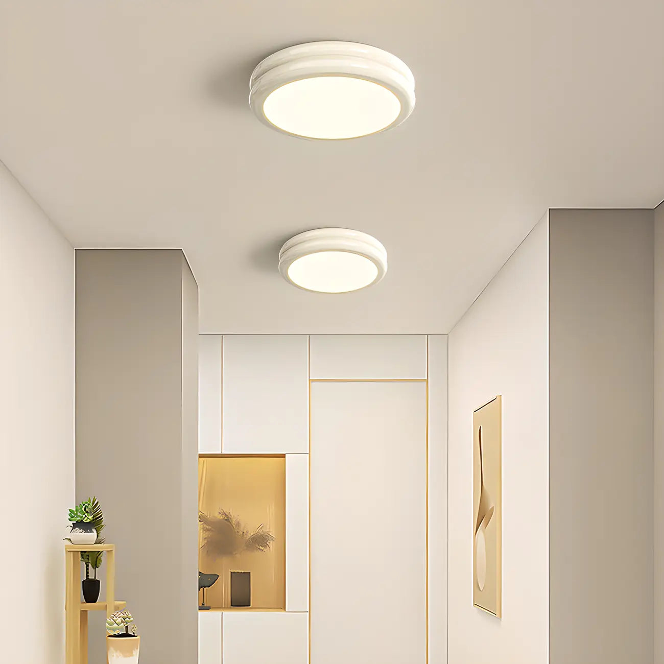 Plafonnier LED circulaire encastré à intensité variable pour salon