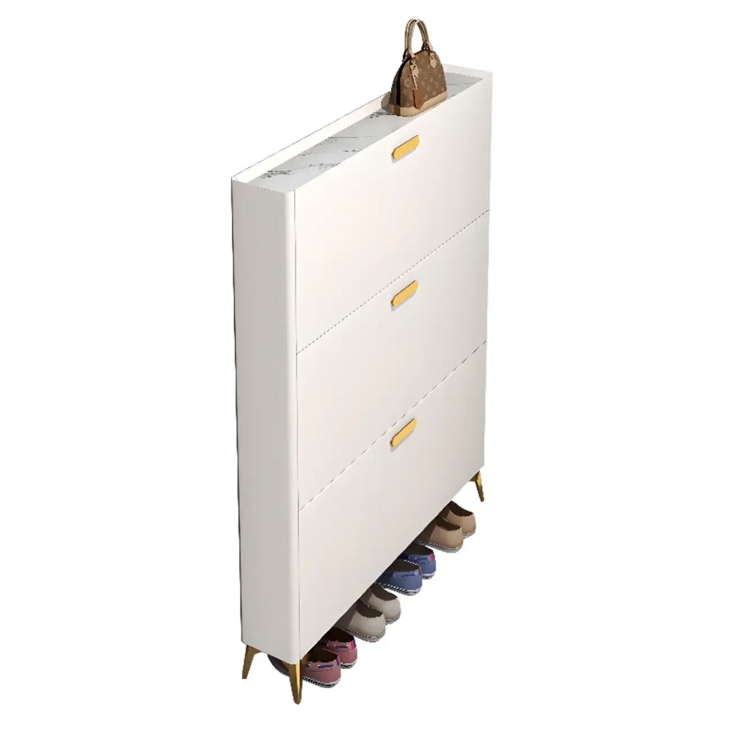 Meuble à chaussures dissimulé en bois gris/blanc pour entrée