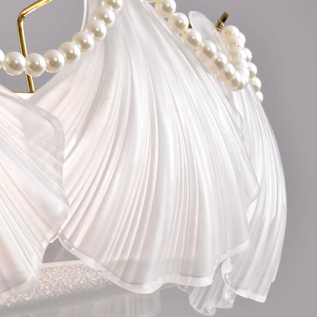Plafonnier de luxe pour salon avec abat-jour en verre en forme de coquillage
