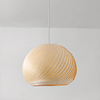 Suspension minimaliste en bois avec boule ronde pour salle à manger