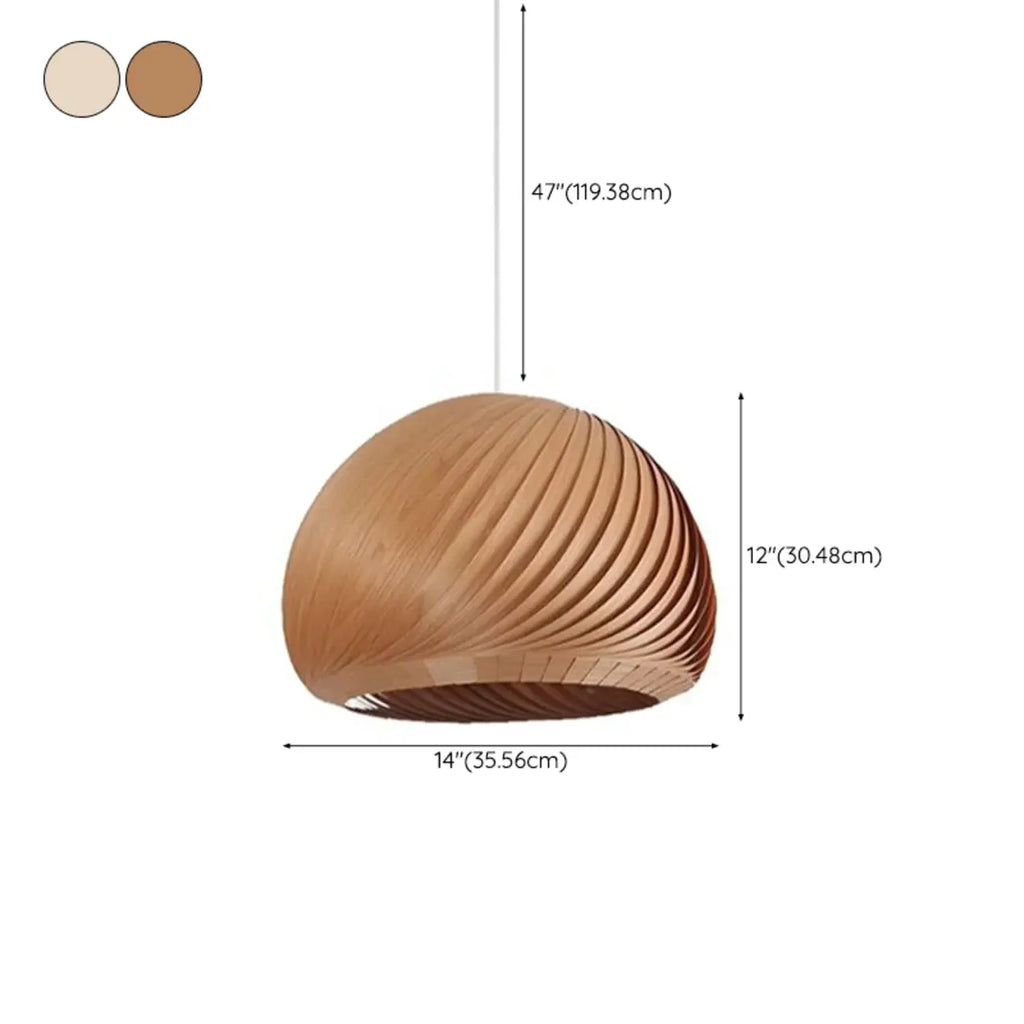Suspension minimaliste en bois avec boule ronde pour salle à manger