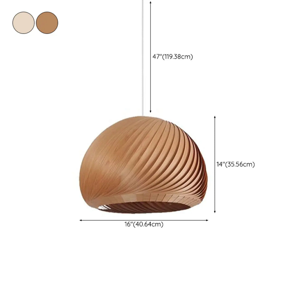 Suspension minimaliste en bois avec boule ronde pour salle à manger