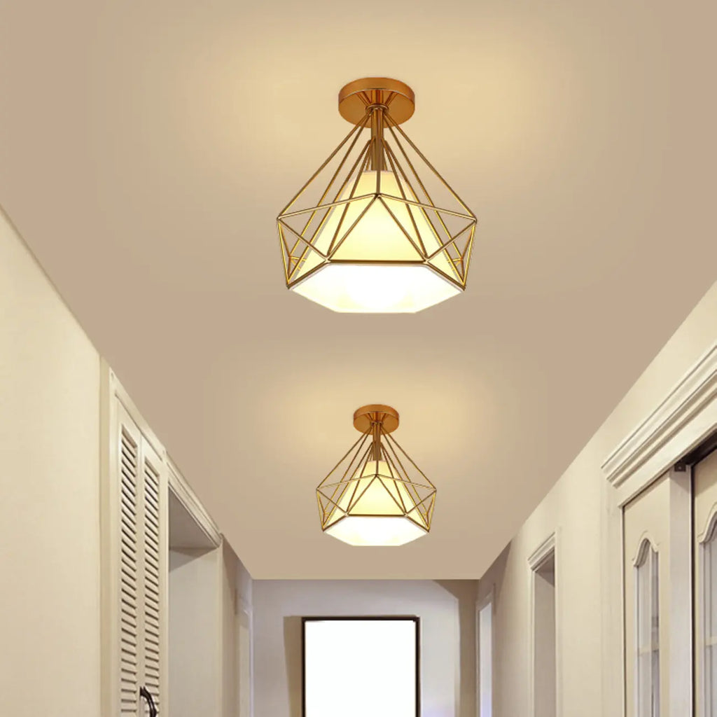 Plafonnier LED semi-encastré créatif en fer pour éclairage intérieur