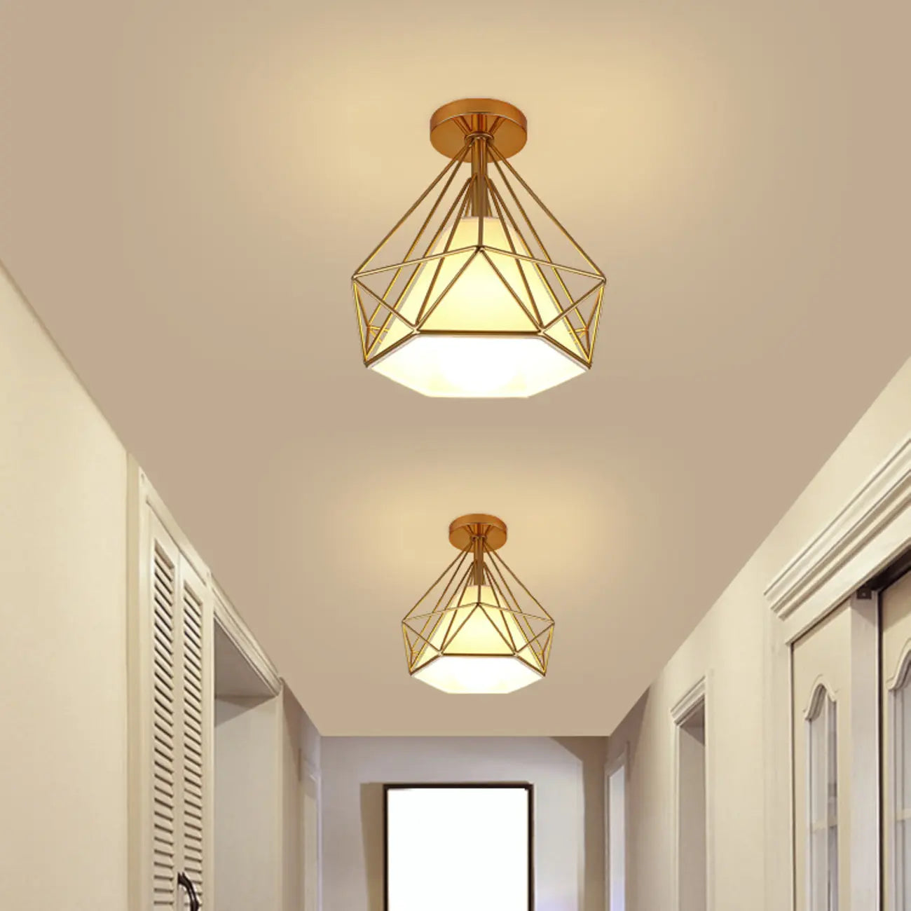 Plafonnier LED semi-encastré créatif en fer pour éclairage intérieur