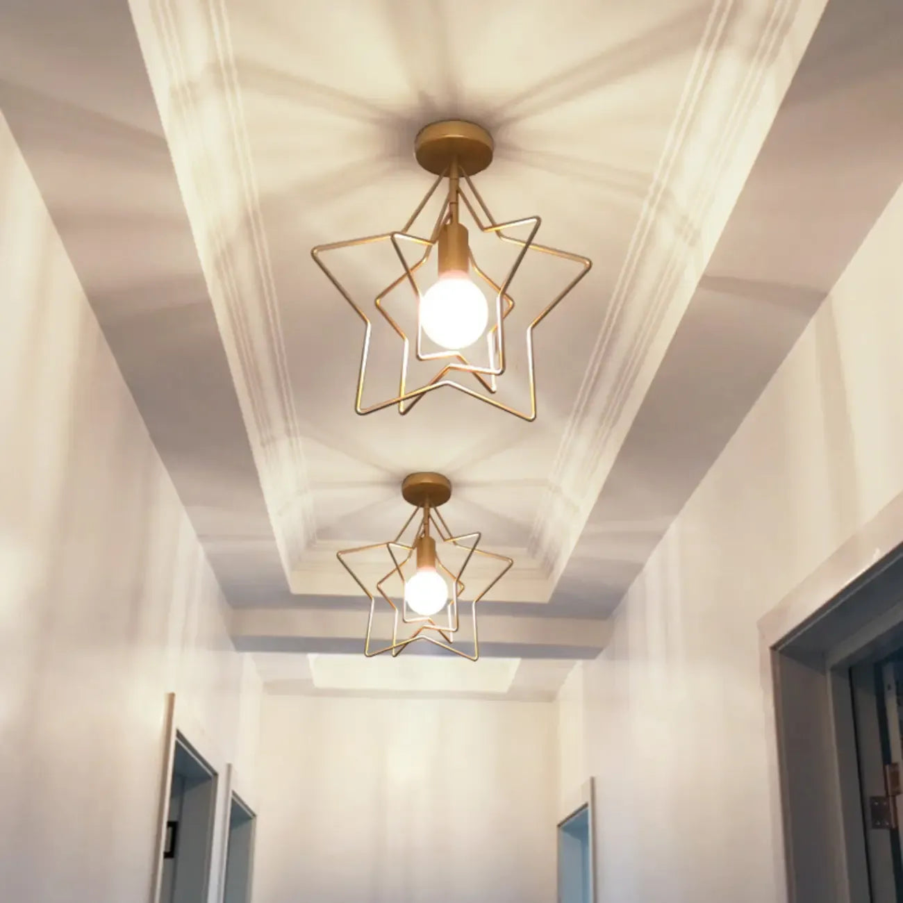 Plafonnier LED semi-encastré créatif en fer pour éclairage intérieur