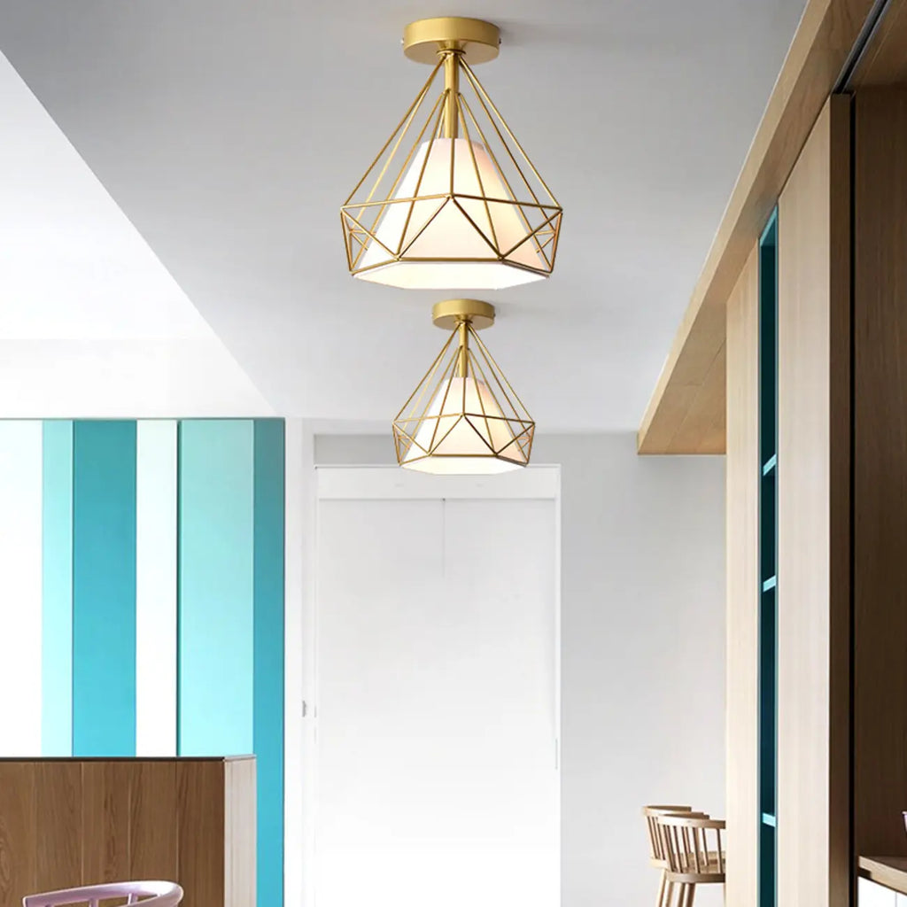 Plafonnier LED semi-encastré créatif en fer pour éclairage intérieur