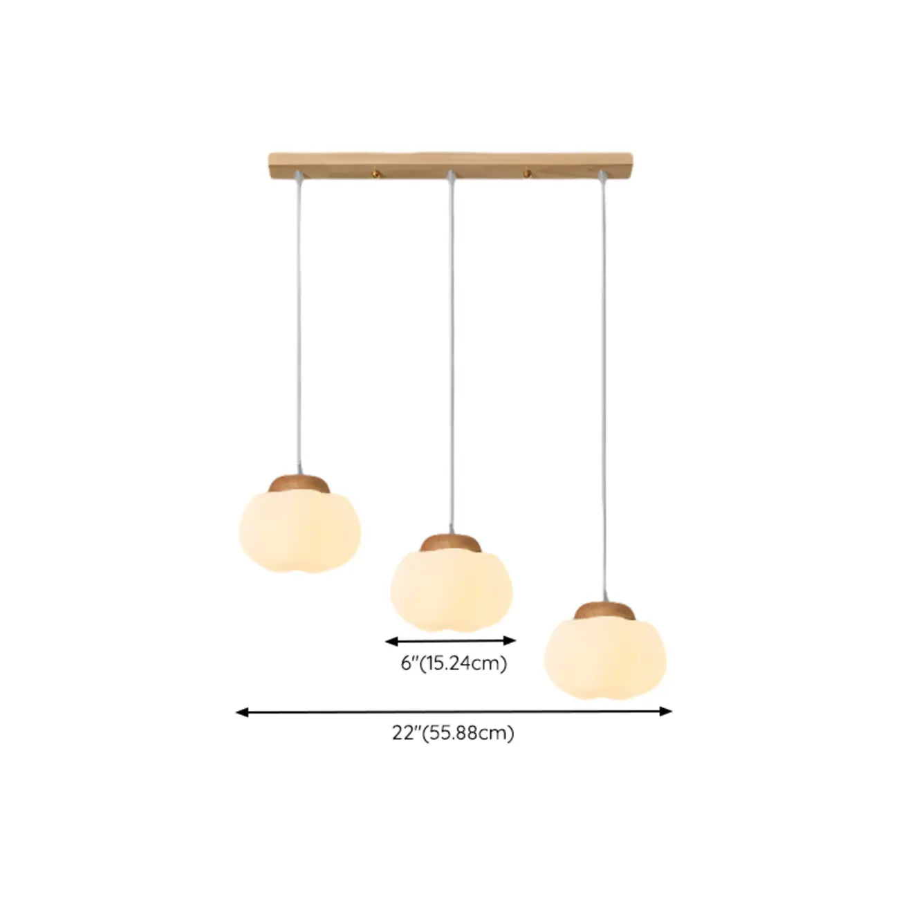 Suspension glamour en forme de citrouille avec suspension réglable