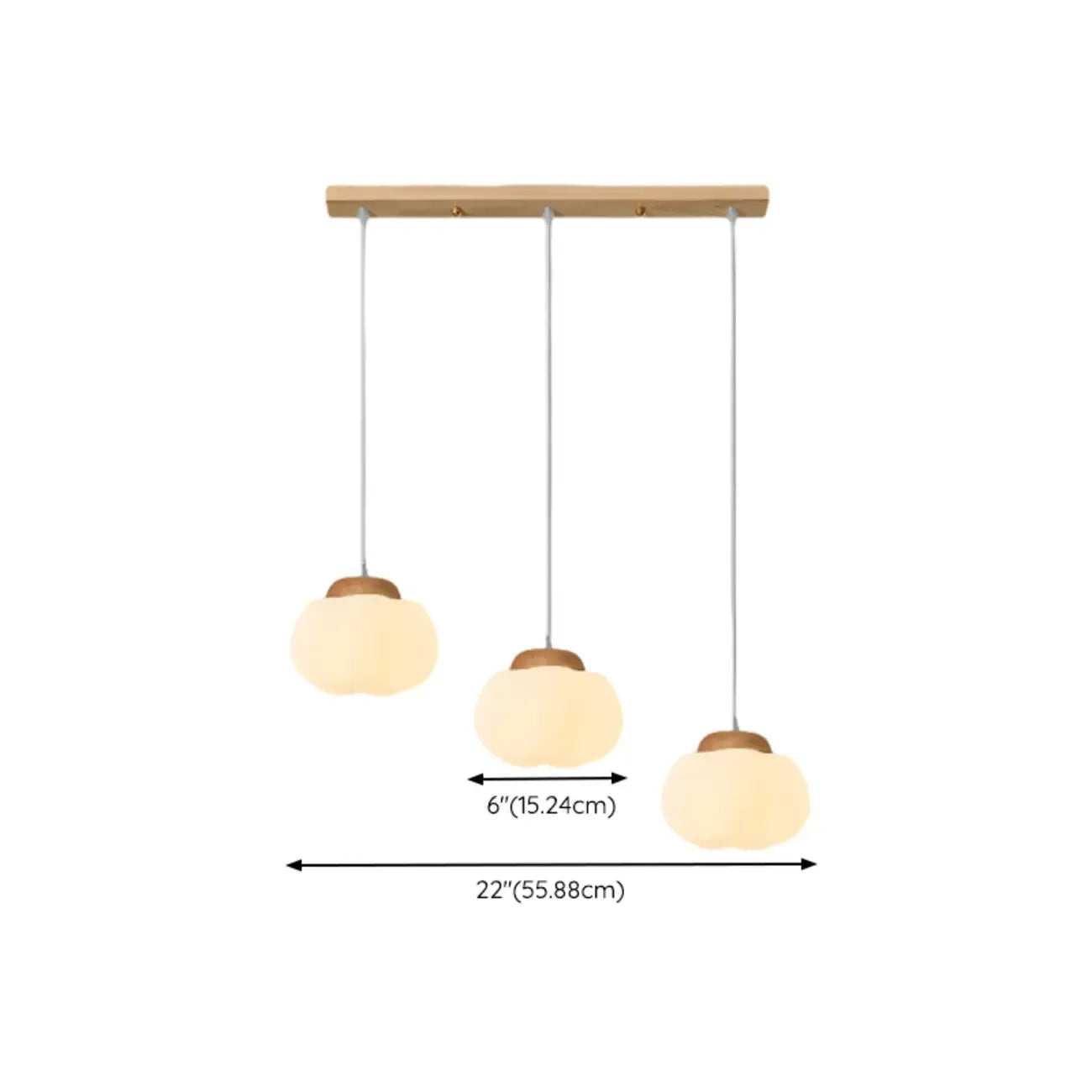Suspension glamour en forme de citrouille avec suspension réglable