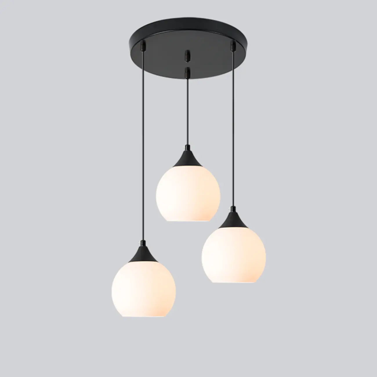 Suspension moderne à 3 lumières avec verre pour salle à manger