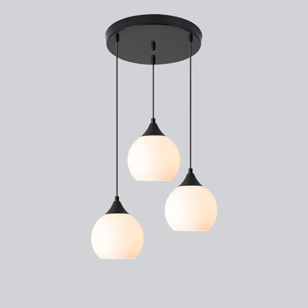 Suspension moderne à 3 lumières avec verre pour salle à manger