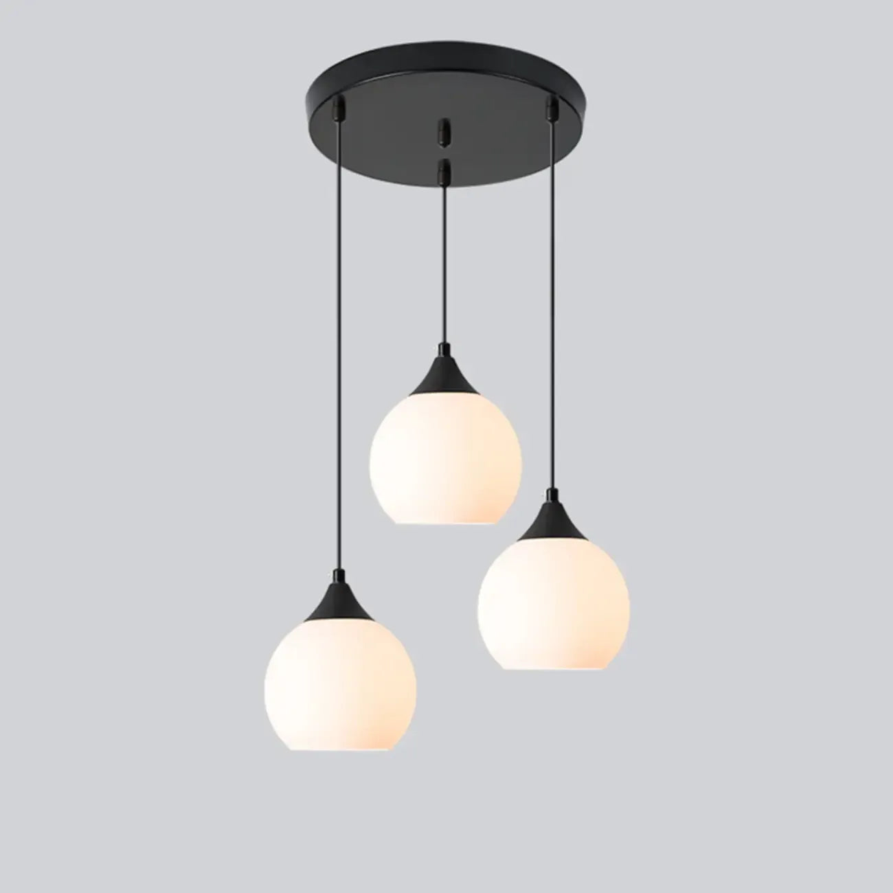 Suspension moderne à 3 lumières avec verre pour salle à manger