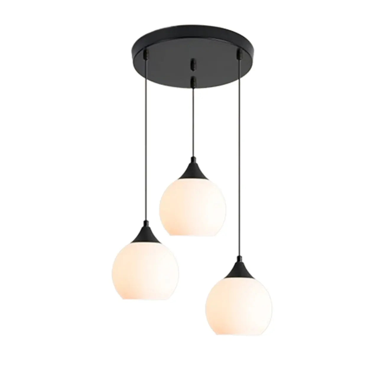 Suspension moderne à 3 lumières avec verre pour salle à manger
