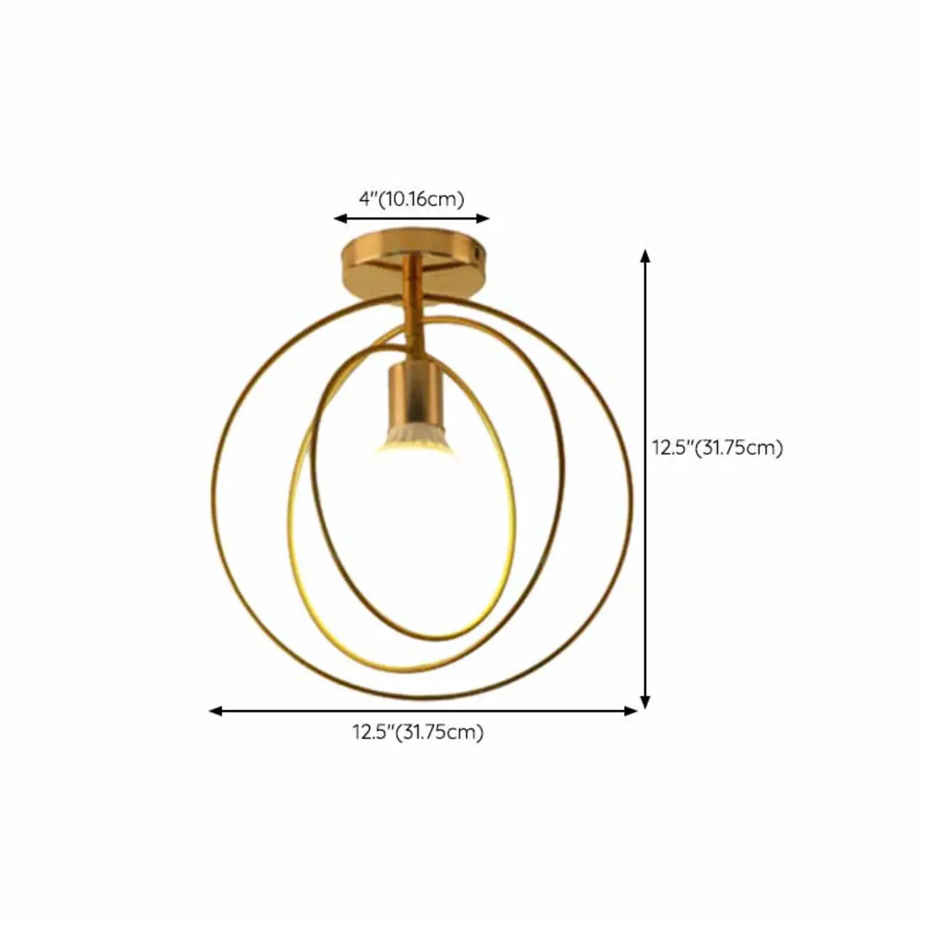 Plafonnier LED semi-encastré créatif en fer pour éclairage intérieur
