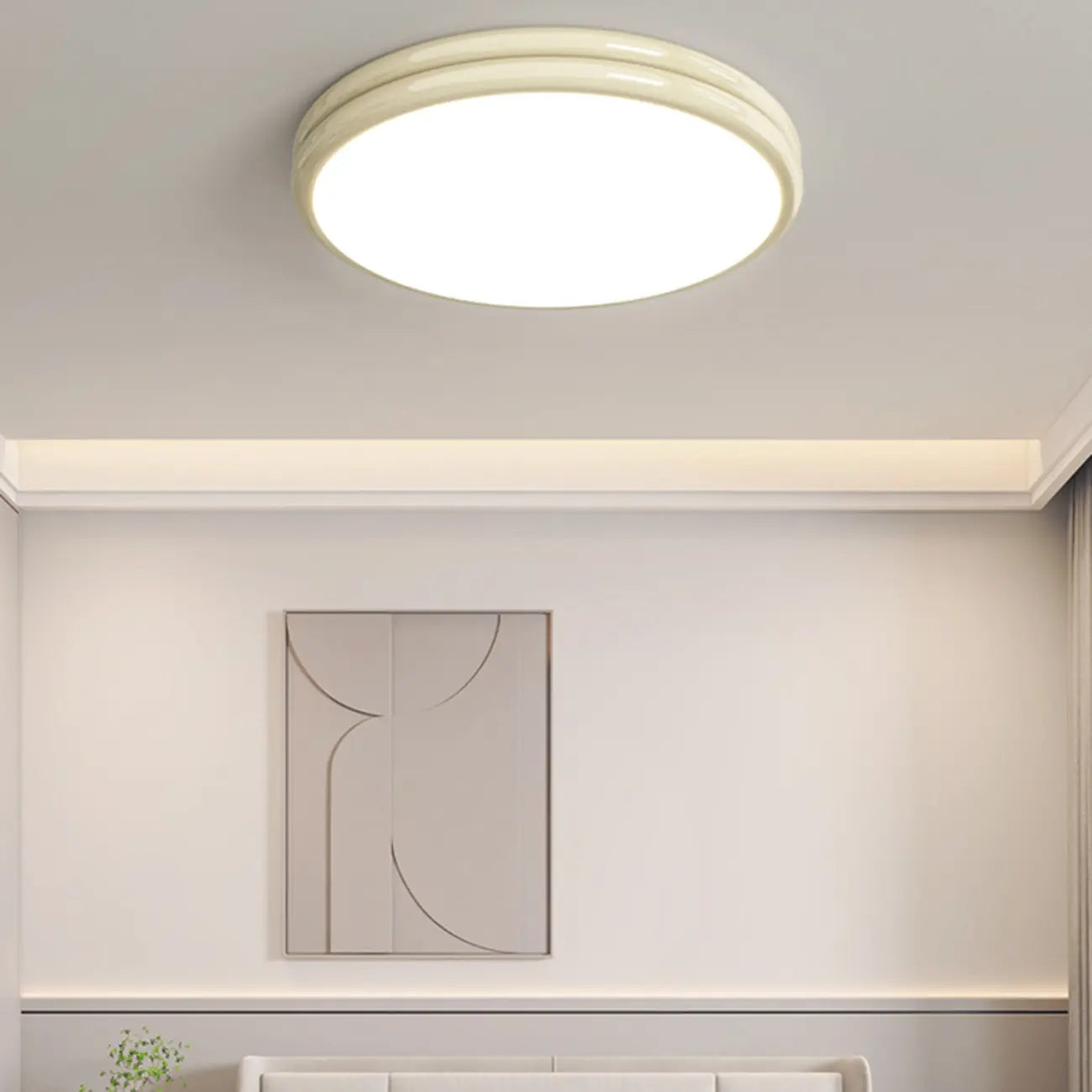 Plafonnier rond double couche encastré pour salon